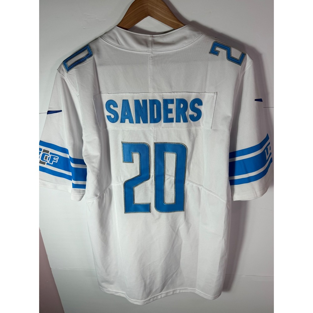 Nike NFL Detroit Lions Barry Sanders 20 White Jersey Mens Small
